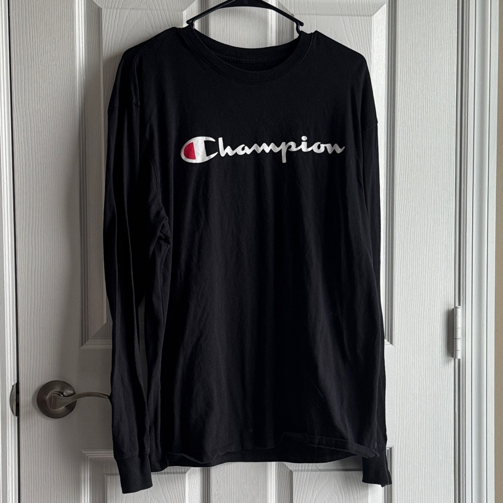 Champion Men's Black Long Sleeve Tee